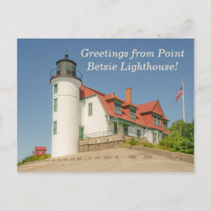 Sunlight on Point Betsie Lighthouse-vykort Vykort