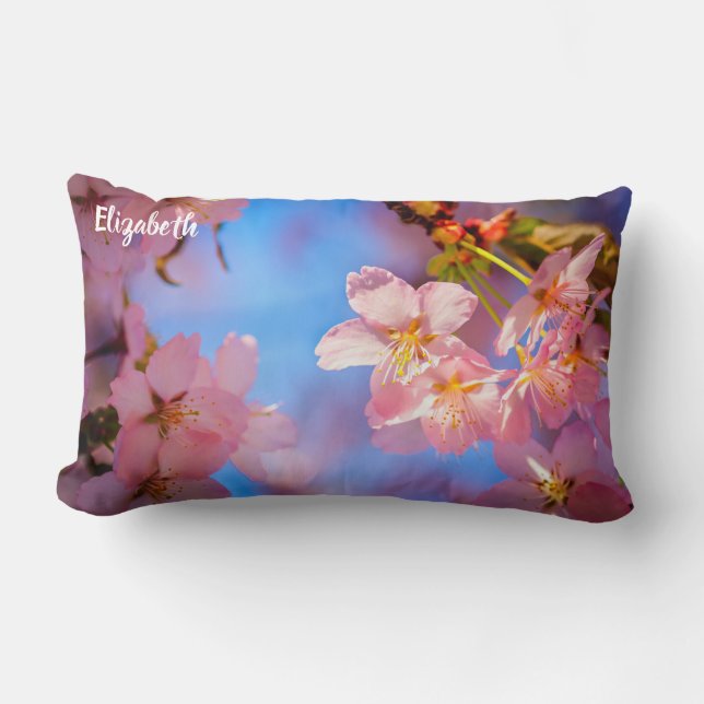 Sunlight on Sakura Flowers Lumbarkudde (Framsida)