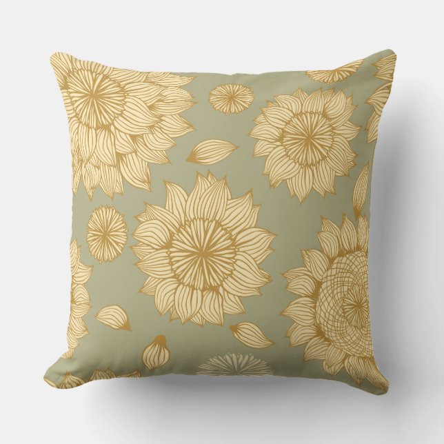 Sunlight Stillness i Muted Olive Kudde (Framsida)