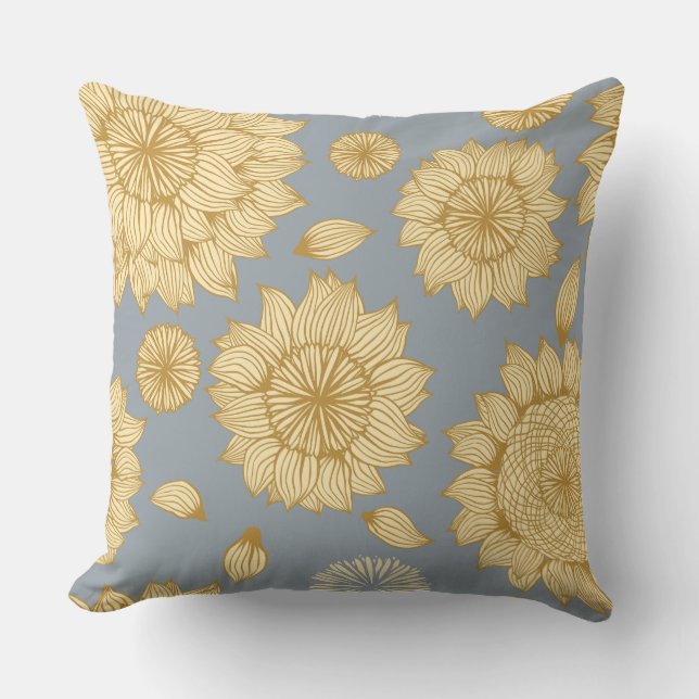 Sunlight Stillness i Soft Blue Grått Kudde (Framsida)