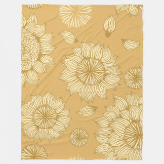 Sunlight Stillness in Warm Amber Fleece Blanket