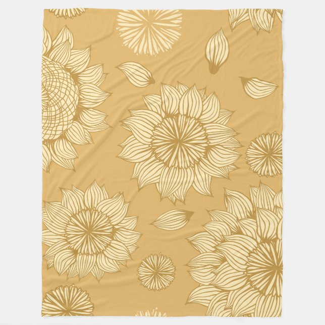 Sunlight Stillness in Warm Amber Fleece Blanket (Framsidan)