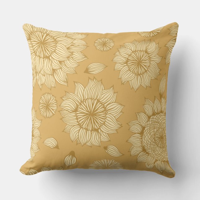 Sunlight Stillness in Warm Amber Kudde (Framsida)