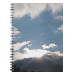 Sunlight Through Dark Clouds Spiral Photo Notebook Anteckningsbok
