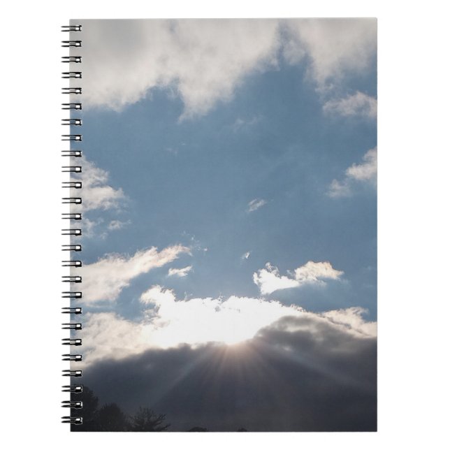 Sunlight Through Dark Clouds Spiral Photo Notebook Anteckningsbok (Framsidan)