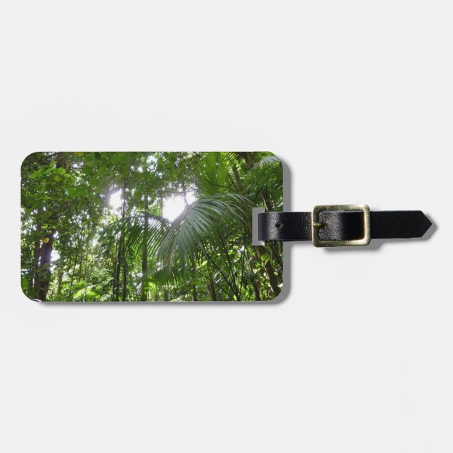 Sunlight through Rainforest Canopy Tropical Grönt Bagagebricka (Horisontell Framsida)