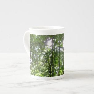 Sunlight through Rainforest Canopy Tropical Grönt Benporslin Mugg