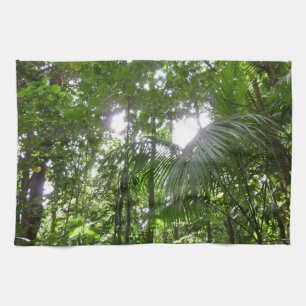 Sunlight through Rainforest Canopy Tropical Grönt Kökshandduk