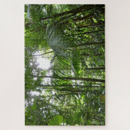 Sunlight through Rainforest Canopy Tropical Grönt Pussel