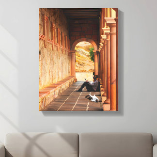 Sunlit Archway – Serene Mediterranean Canvas