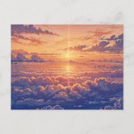 Sunlit Atmosphere - Vibrant Illustration Art Style Vykort