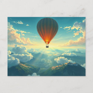 Sunlit Balloon Ride Vykort