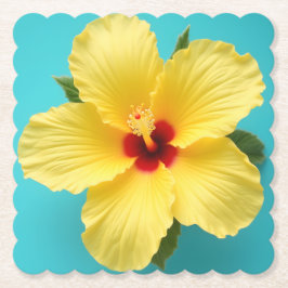 Sunlit Beauty: Vibrant Gult Hibiscus Underlägg Papper
