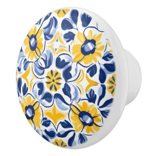 💙 💛 Sunlit Blooms Azulejos Knopp