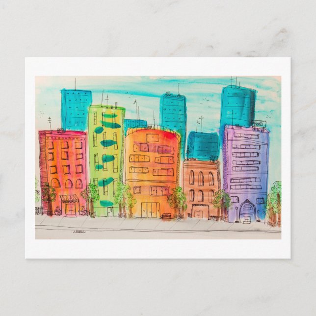 Sunlit City Vykort (Framsida)