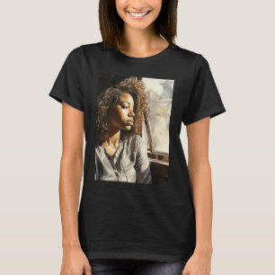 Sunlit Contemplation - en svart kvinna startar ut T Shirt