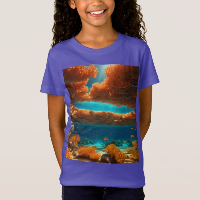 Sunlit Coral Dreams - Ocean Glow 3D Tee (Framsida)