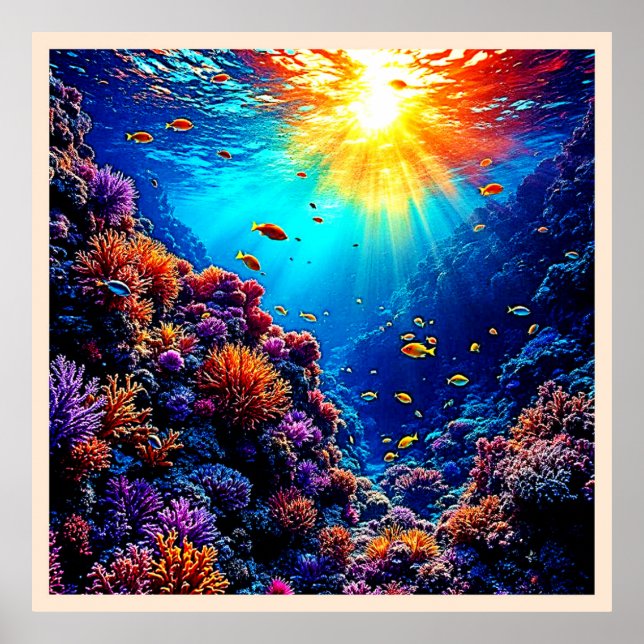 Sunlit Coral Reef Wonderland Poster (Framsidan)