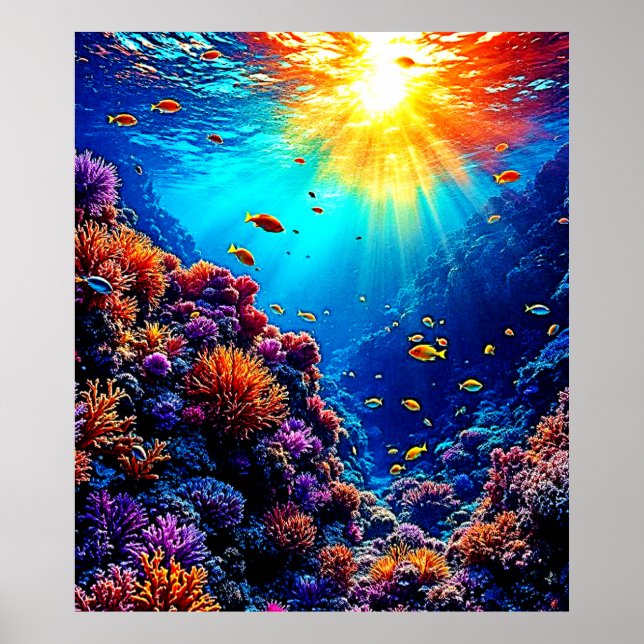Sunlit Coral Reef Wonderland Poster (Framsidan)