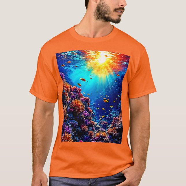 Sunlit Coral Reef Wonderland T Shirt (Framsida)