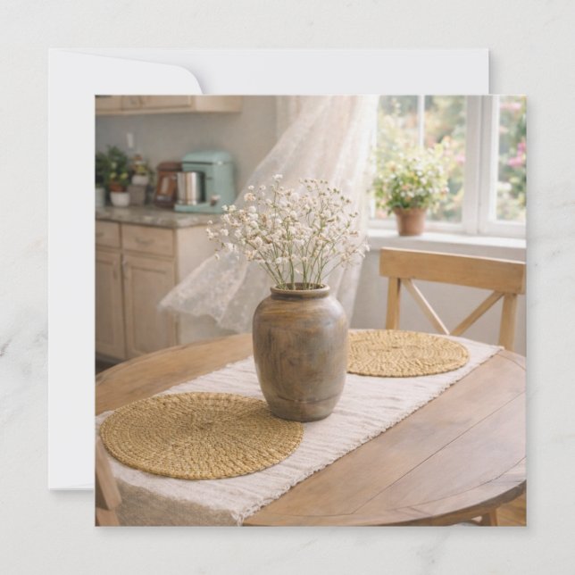 Sunlit Cottage Table Card – French Country Kort (Framsida)