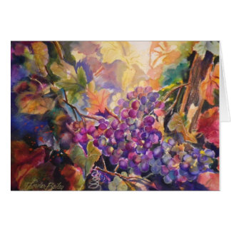 Sunlit druvor som glöder det original- tomma hälsningskort