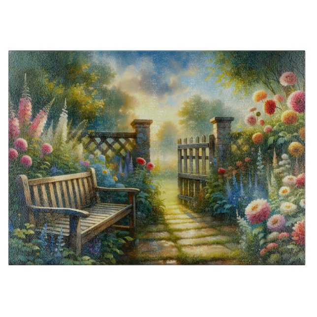 Sunlit Garden Pathway Gate Scene (Framsidan)