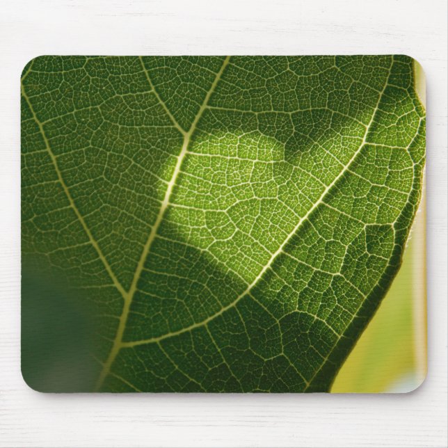 Sunlit Heart Leaf Mouse Pad Musmatta (Framsidan)