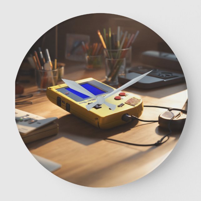 Sunlit Nostalgia: Retro Handheld Revival Stor Klocka (Framsida)