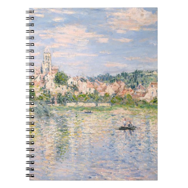 Sunlit Riverside Village Impressionist Notebook Anteckningsbok (Framsidan)