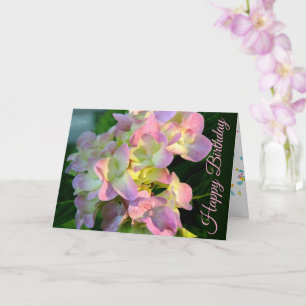 Sunlit Rosa Hydrangea Grattis på födelsedagen Card Kort