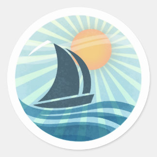 Sunlit Sail Sticker Teal Runt Klistermärke