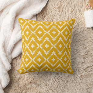 Sunlit Sands - Gult Boho Moroccan Geometry Kudde