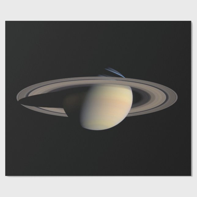 Sunlit Saturnus Gas Giant Planet av Cassini Presentpapper (Platt)