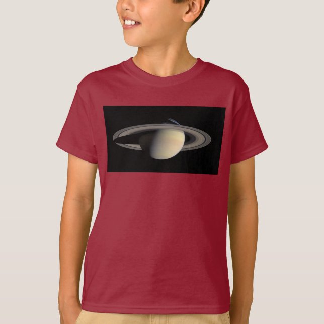 Sunlit Saturnus Gas Giant Planet av Cassini T Shirt (Framsida)