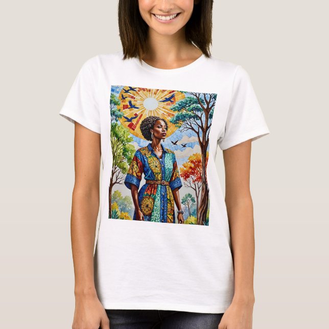 Sunlit Strength T-Shirt Tee Vibrant Art (Framsida)
