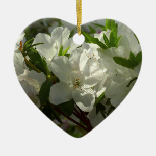 Sunlit White Azaleas BeSnya Vår blommor Julgransprydnad Keramik