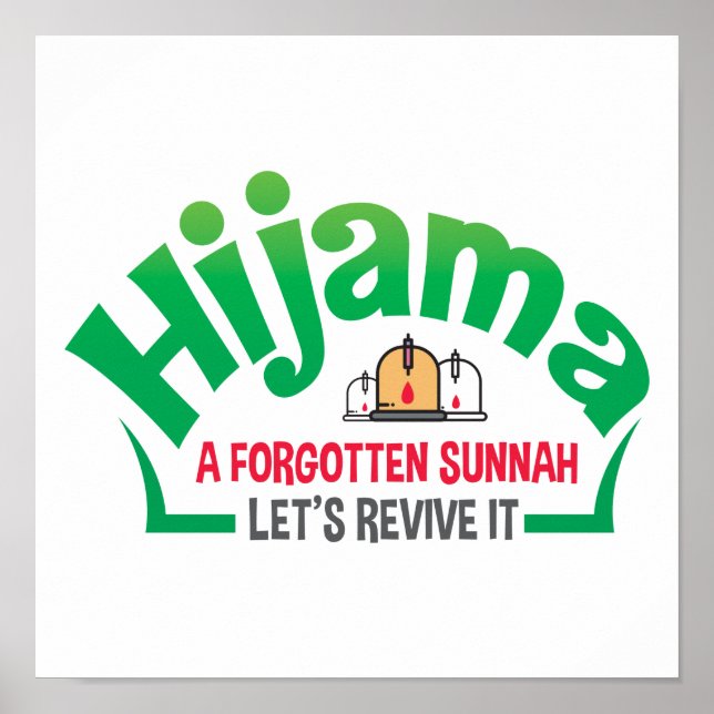 Sunnah: Hacamat: Cupping: Cupping Therapy: Hijama Poster (Framsidan)