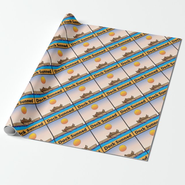 Sunned skeppsdocka presentpapper (Utrullad)