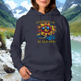 Sunnies On, World Off! - Radiant Solros Hoodie T Shirt