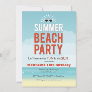 Sunnisk inbjudan till Sommar Beach Party
