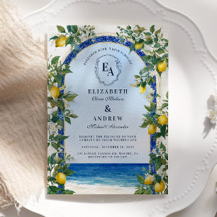 Sunny Amalfi Lemon Grove Bröllop Inbjudningar