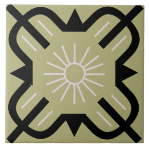 Sunny Art deco mönster Kakelplatta