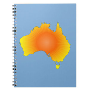 Sunny Australia Karta Anteckningsbok Med Spiral