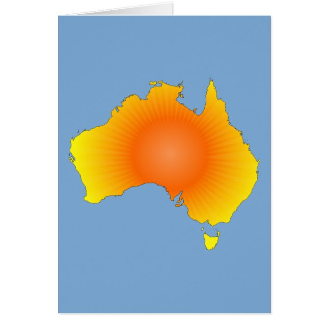 Sunny Australia Karta Hälsningskort (Framsidan)