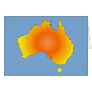 Sunny Australia Karta Hälsningskort