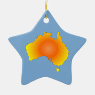 Sunny Australia Karta Julgransprydnad Keramik