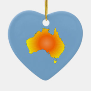 Sunny Australia Karta Julgransprydnad Keramik