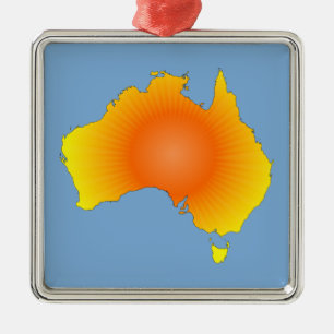 Sunny Australia Karta Julgransprydnad Metall