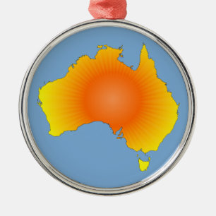 Sunny Australia Karta Julgransprydnad Metall